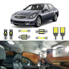 LIGHSTA 12-piece LED interior kit brightens Infiniti G35/G37 cabin for clearer night visibility.
