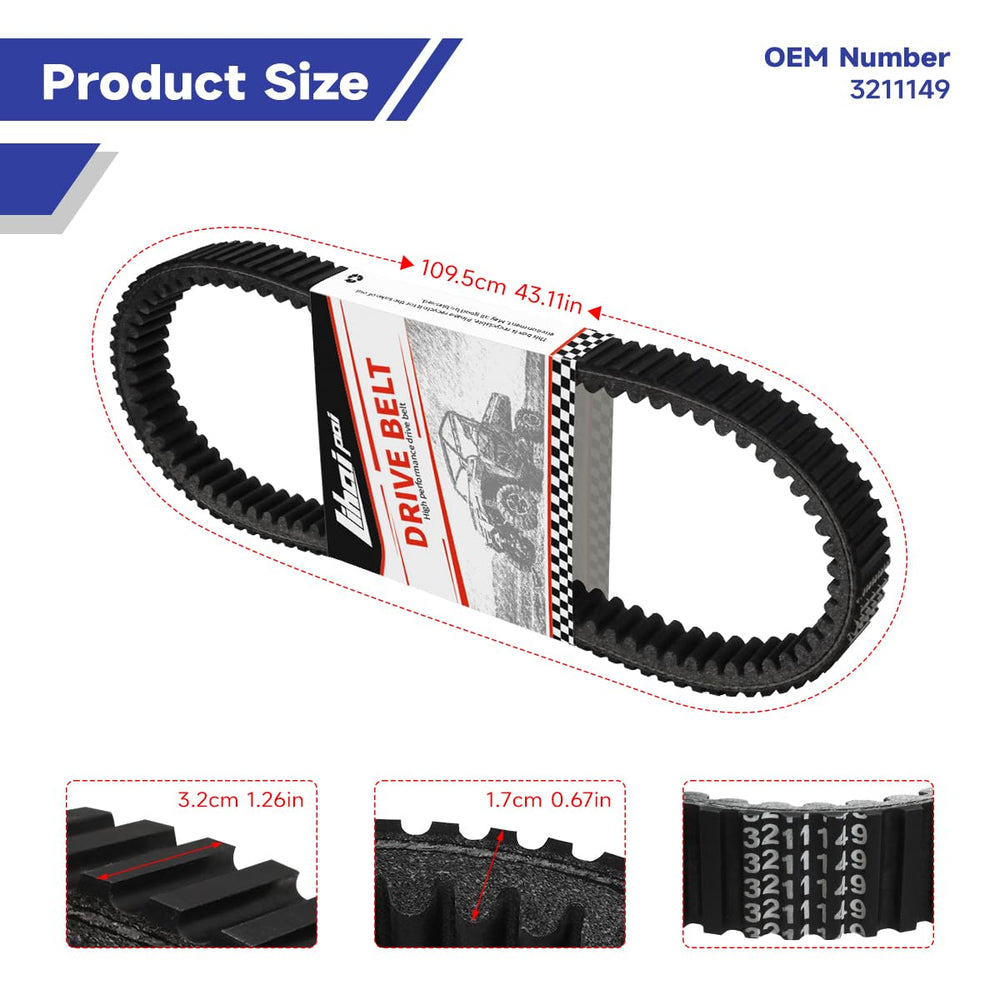 LIHAIPAI CVT drive belt teeth detail for precise fit and reduced noise.