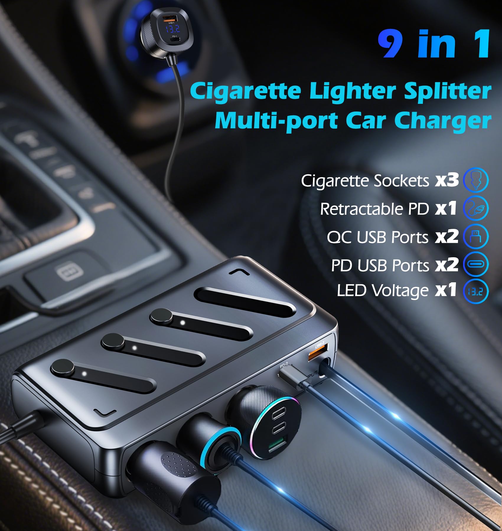 LIHAN retractable PD cable delivering up to 45W for fast charging on the go