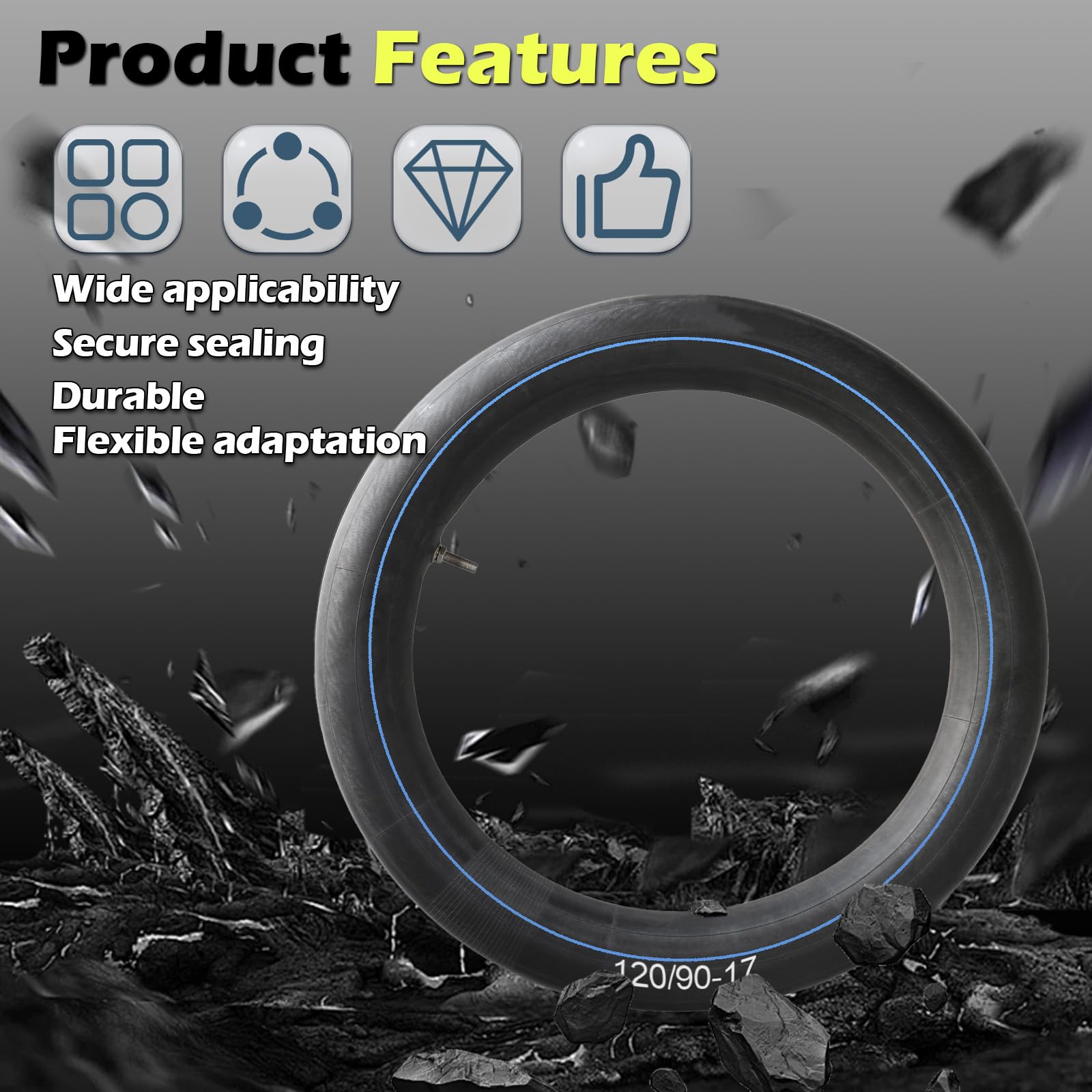 LikeLion inner tube 120/80-17 TR4 versatile compatibility for multiple motorcycle tires on road