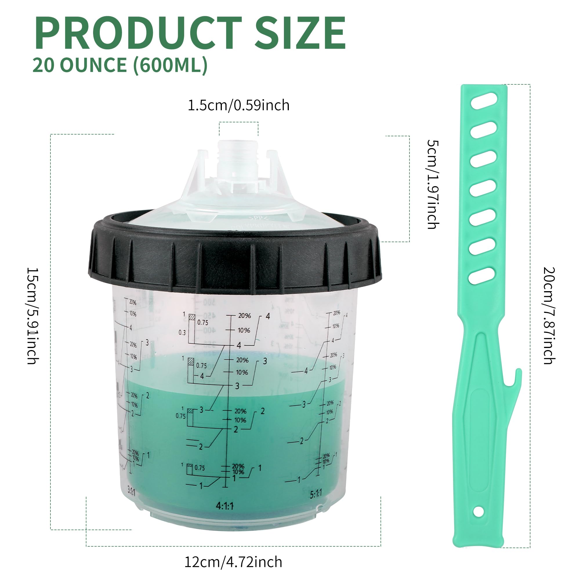 Cups with clear graduations to monitor liquid levels easily