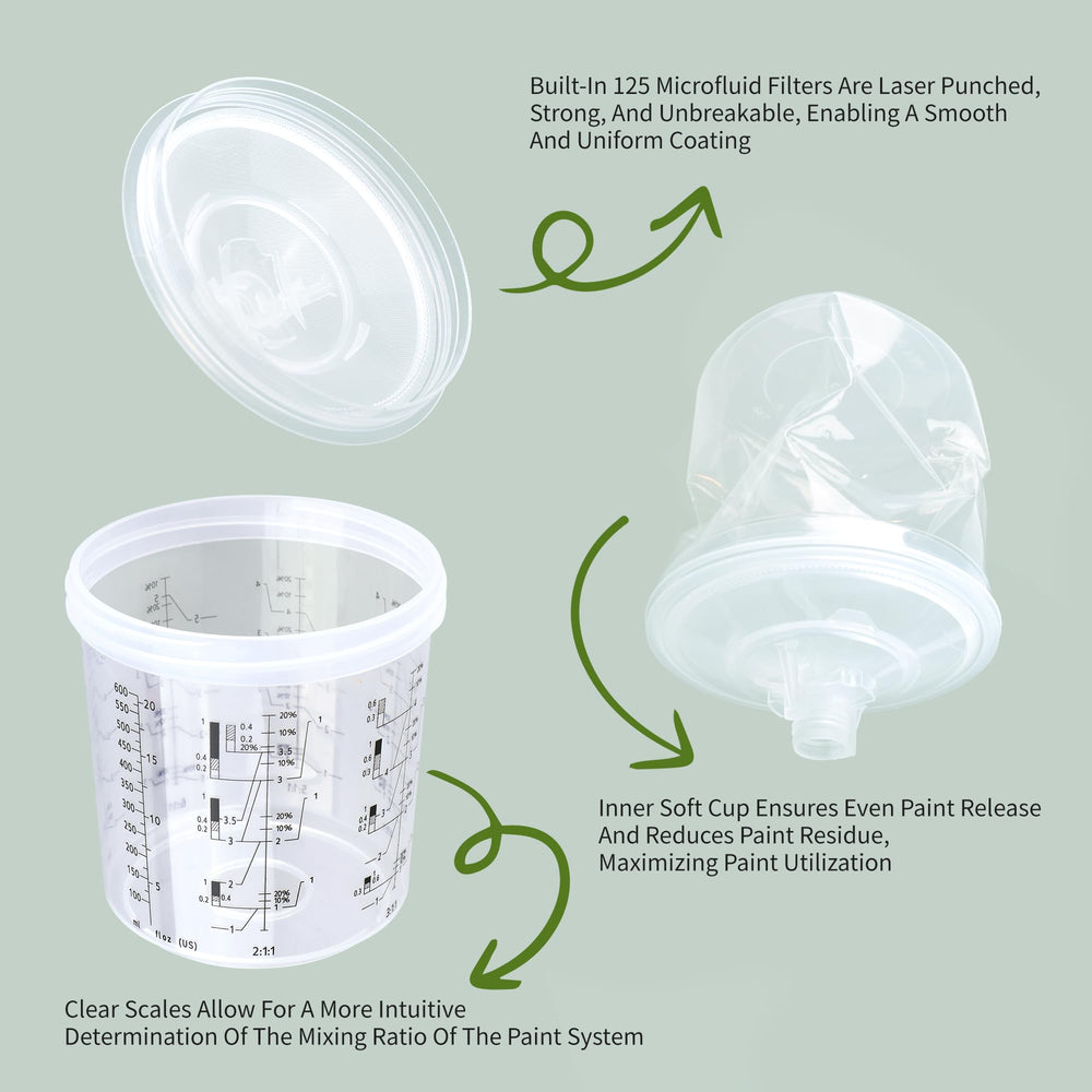 Hard cups with retainer rings for secure spray performance