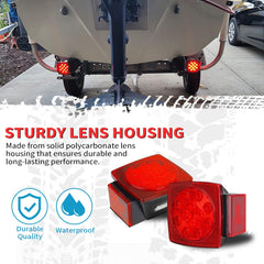 LiLoom 12V trailer light kit rear light close-up with brake and turn signals.