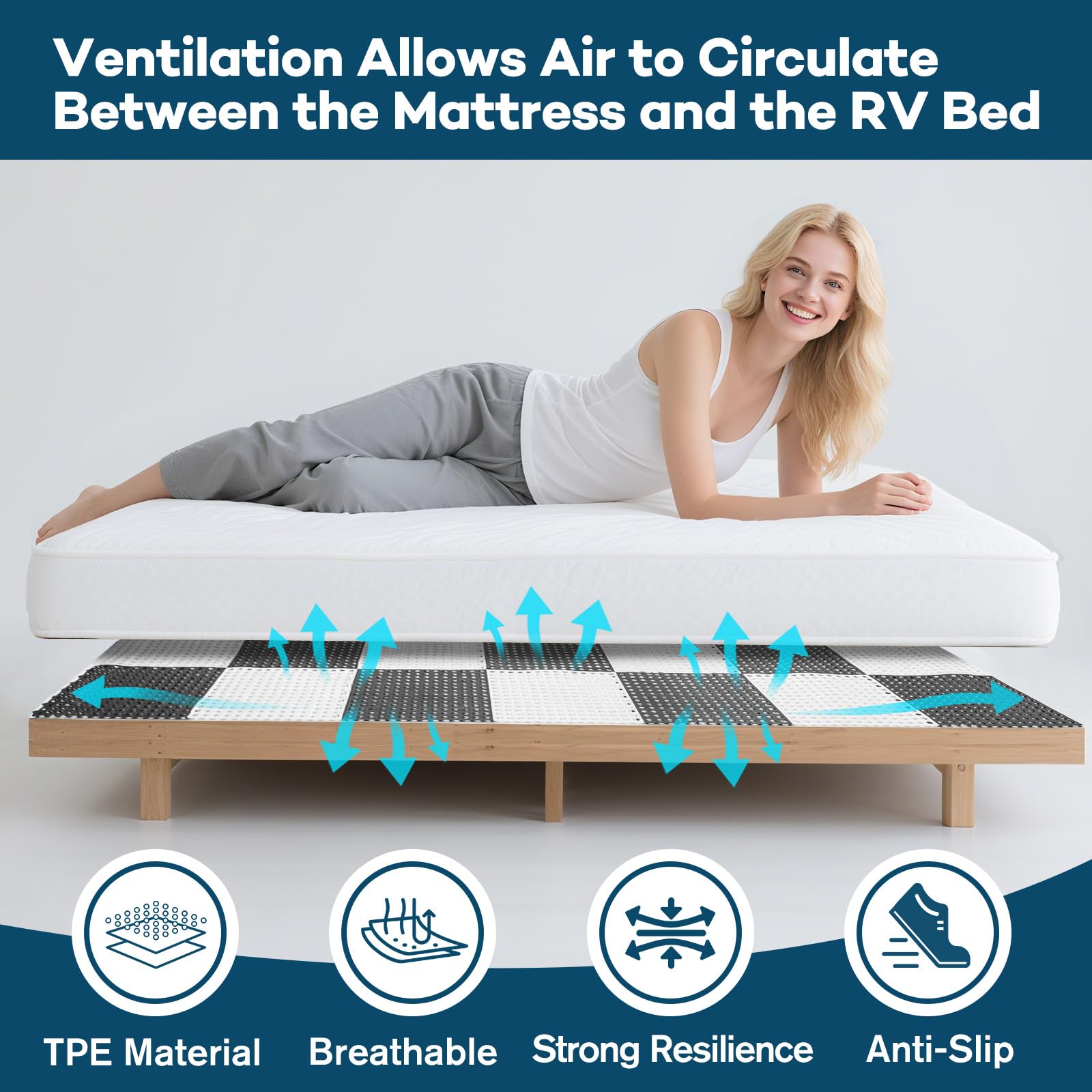 LILXIU underlay promotes airflow under the mattress to reduce humidity.
