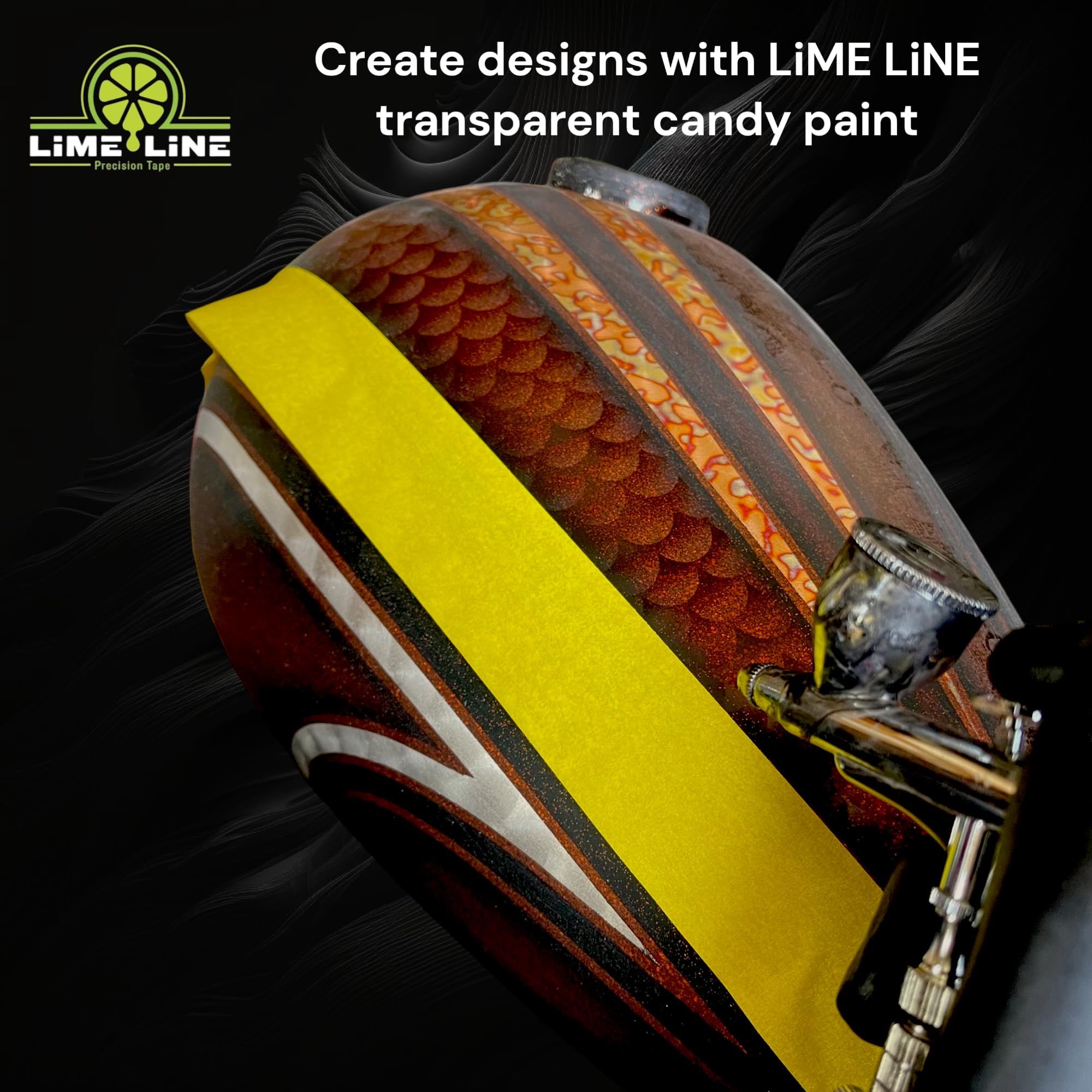 LiME LiNE durable vinyl tape resists wear during complex designs.