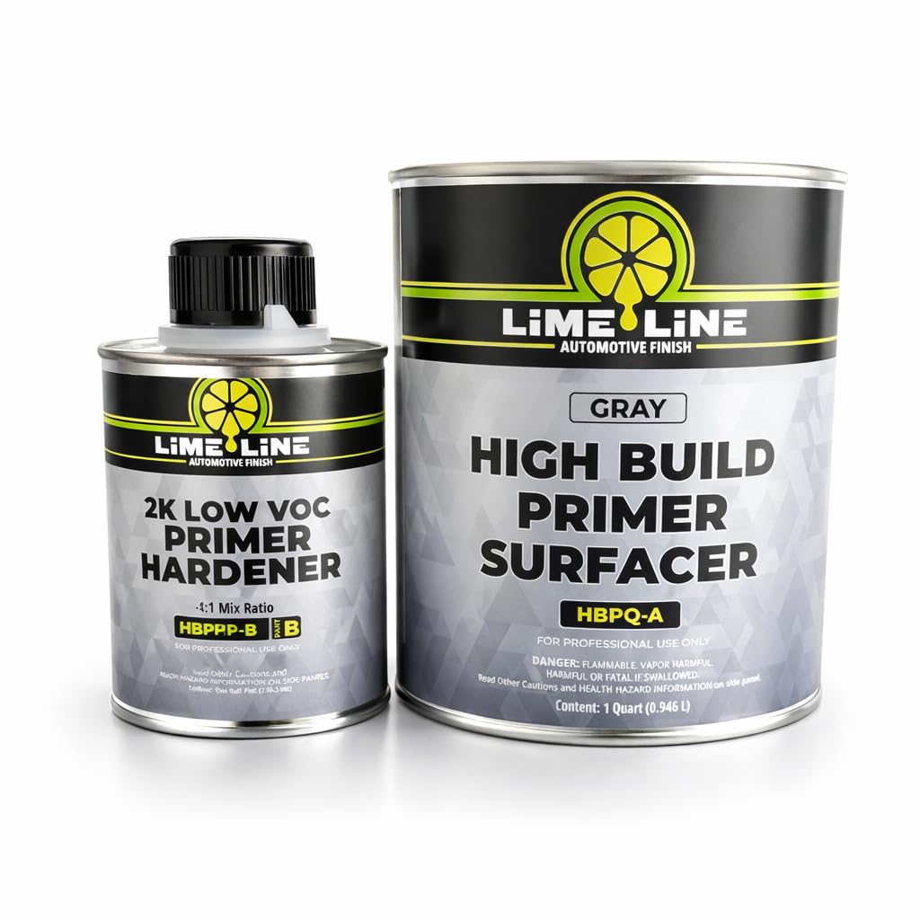 LiME LiNE sand-able automotive primer surfacer bottle ready for metal prep