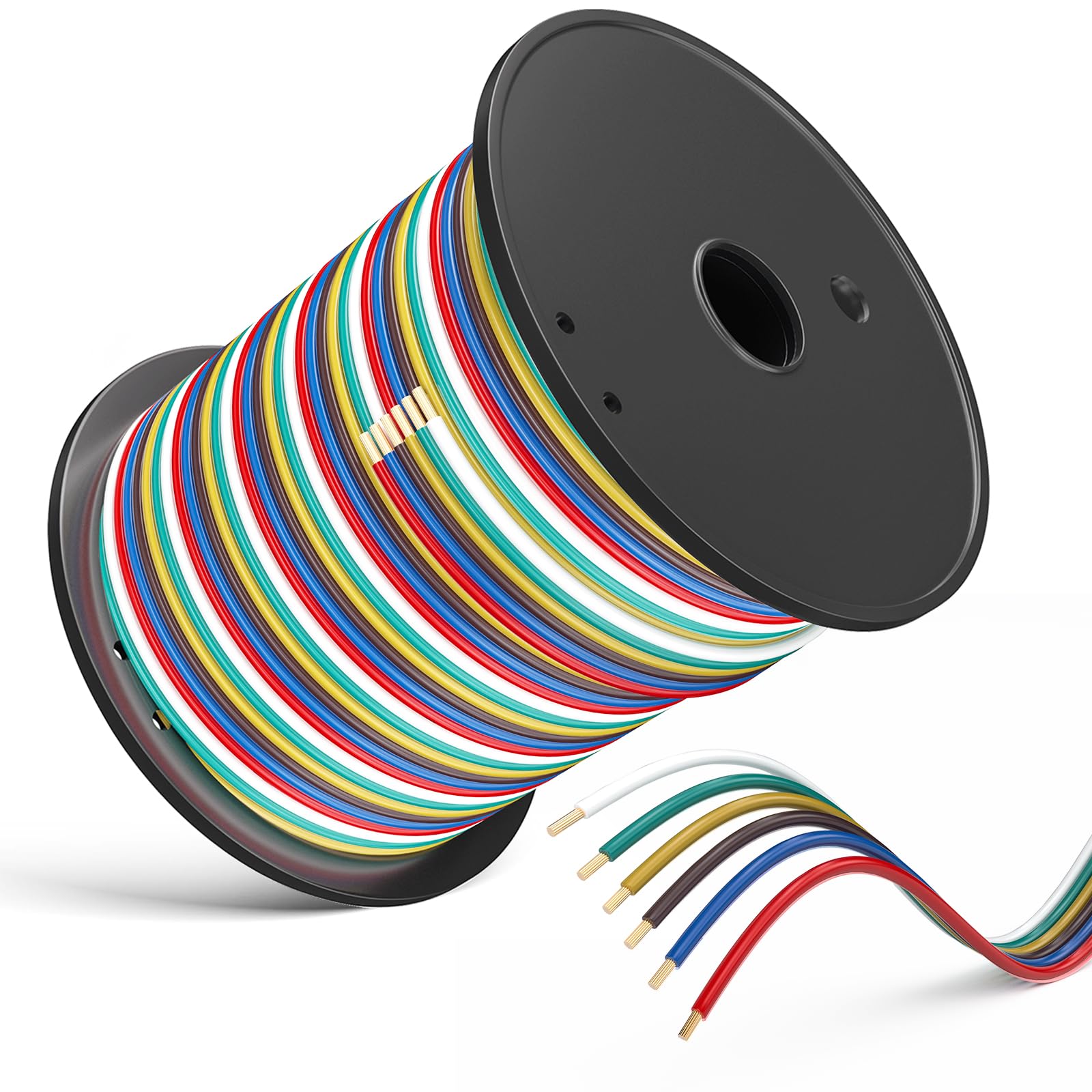 LIMICAR 100ft 6-way trailer wiring harness ready for long-haul installations