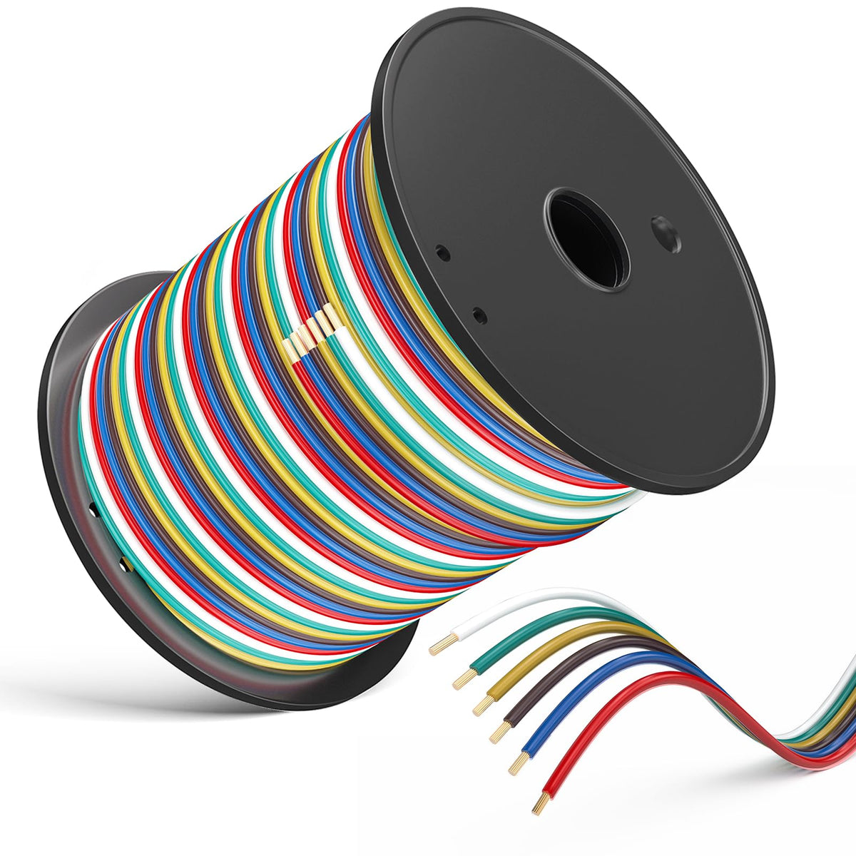 LIMICAR 100ft 6-way trailer wiring harness ready for long-haul installations