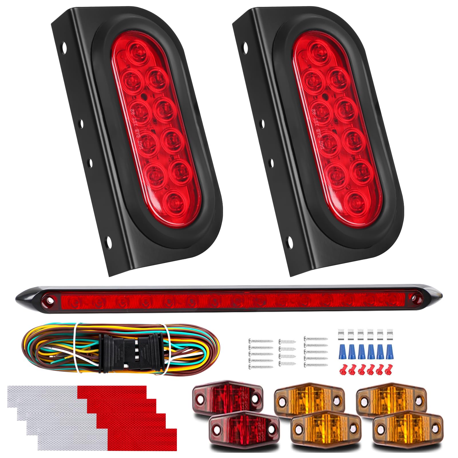 LIMICAR 6-inch oval trailer light front view with bright LED array for visibility.
