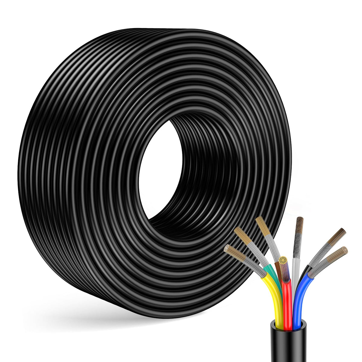 LIMICAR 7-way trailer wire 25ft for compact trailers and reduced waste.