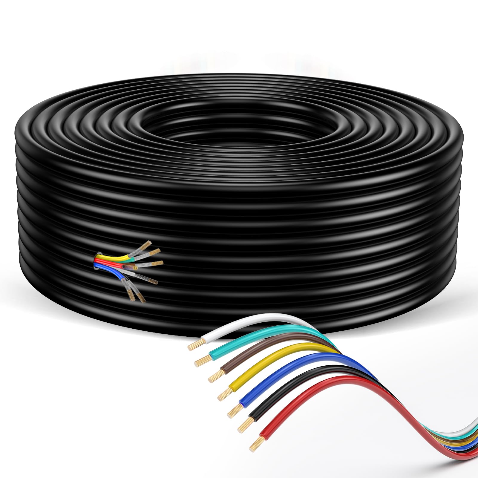 LIMICAR 7-way trailer wire 50 ft length with 14 gauge conductors for reliable power delivery.