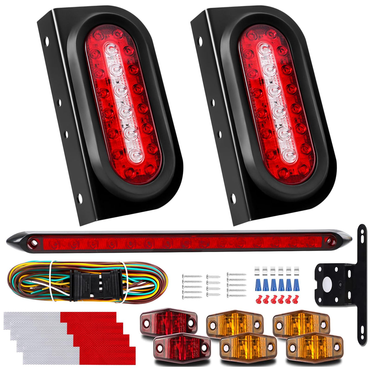 LIMICAR 6-inch oval tail lights with built-in stop and reverse illumination for safer towing.