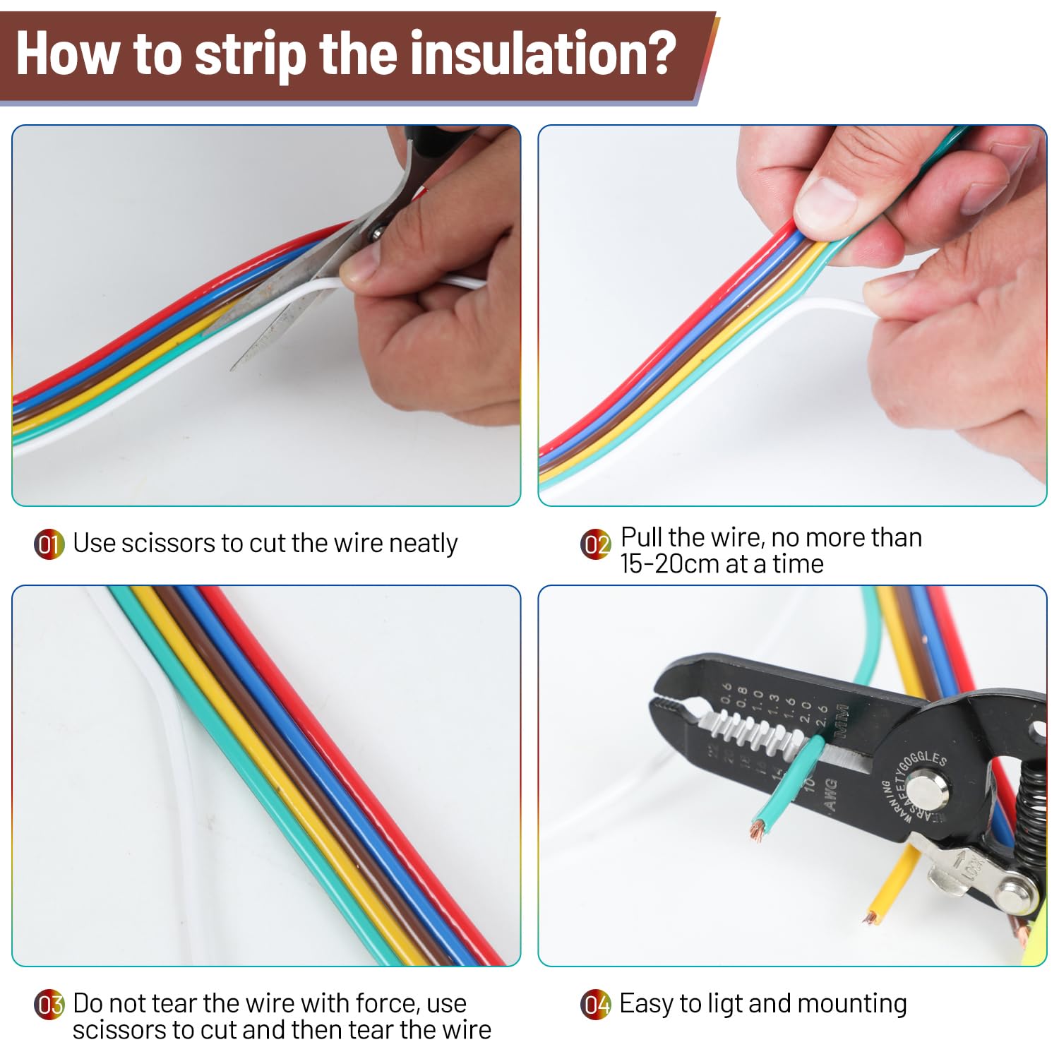 LIMICAR white ground wire ensures solid trailer electrical grounding