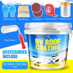 Limino RV Roof Coating White roller application demonstrates large-area coverage