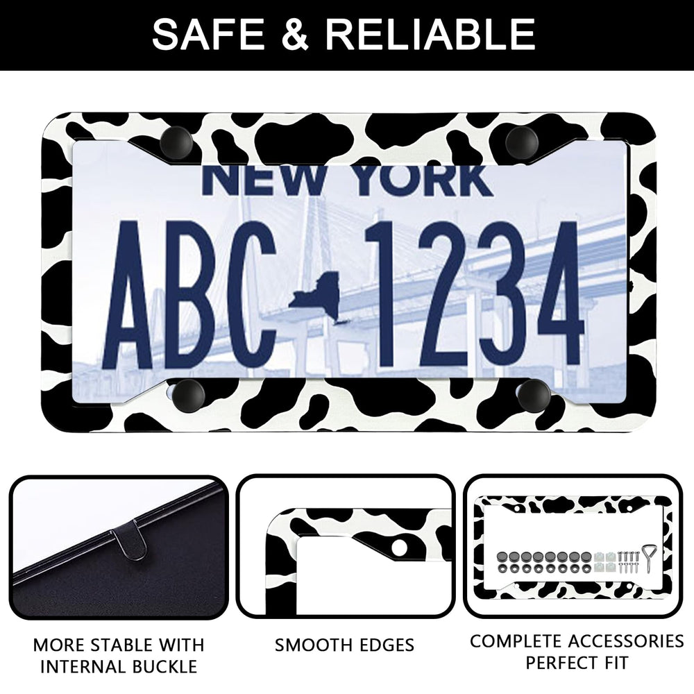 LIN KANG aluminum license plate frame highlights rust-resistant durability.