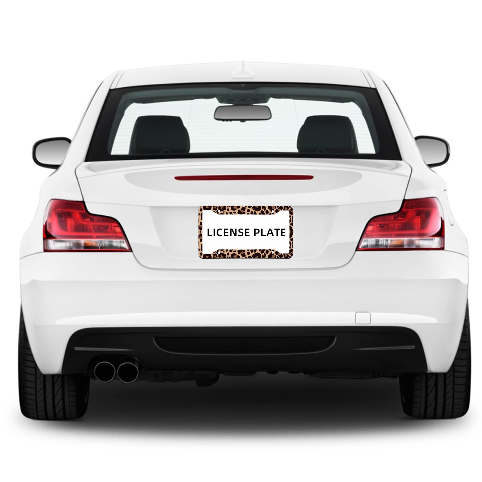 LIN KANG leopard print frame ships gift-ready for automotive lovers.
