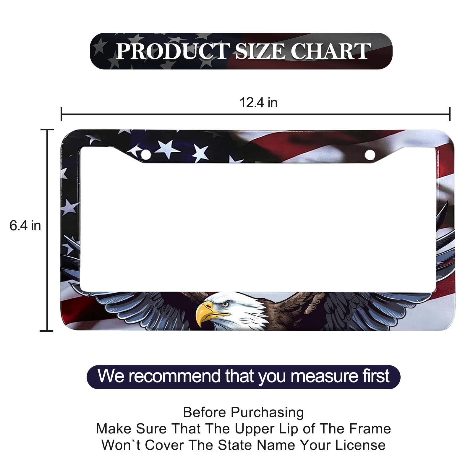 LIN KANG license plate frame with screws, quick secure installation.