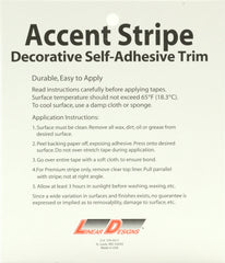 Linear Designs Solid Stripe 1in wide edge application on surface for clean lines.