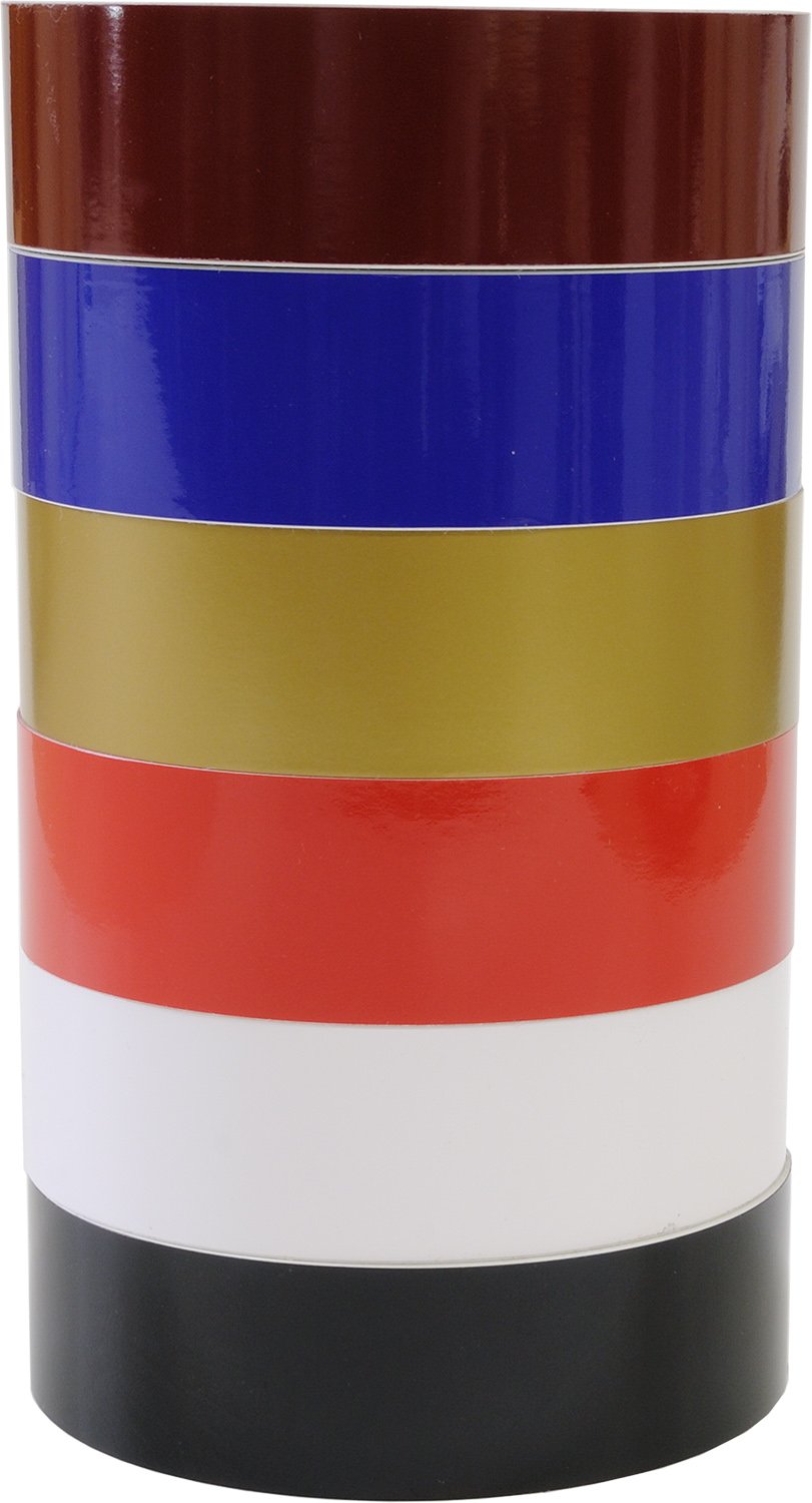 Linear Designs Solid Stripe 3mil vinyl close-up showing thickness and strong adhesion.