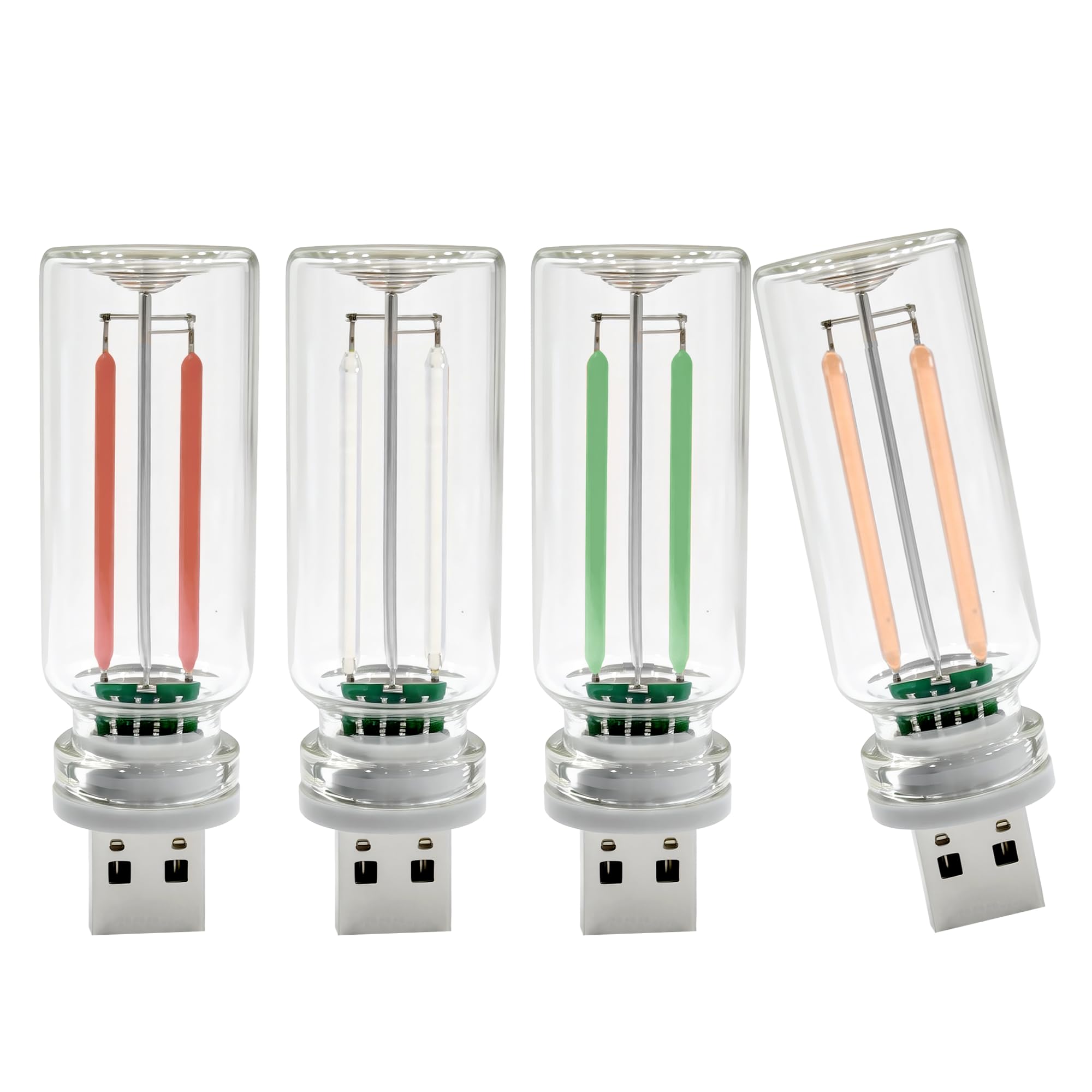 LINFGWNF 4-pack USB car night light glows softly for cozy nighttime drives.