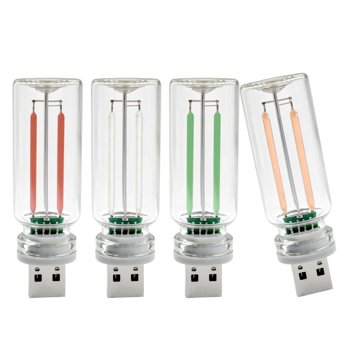 LINFGWNF 4-pack USB car night light glows softly for cozy nighttime drives.