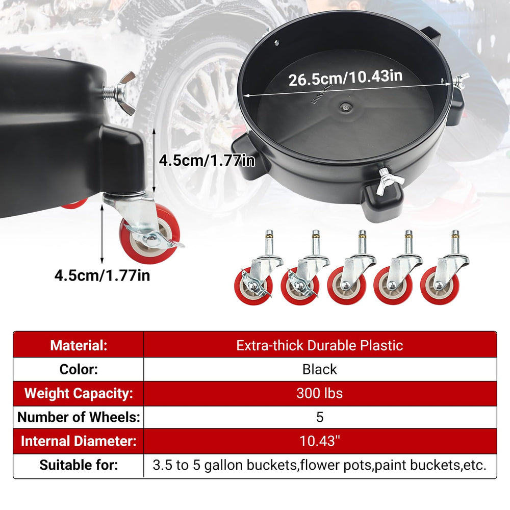 Linforking bucket dolly five-gallon fit safely holds your bucket.
