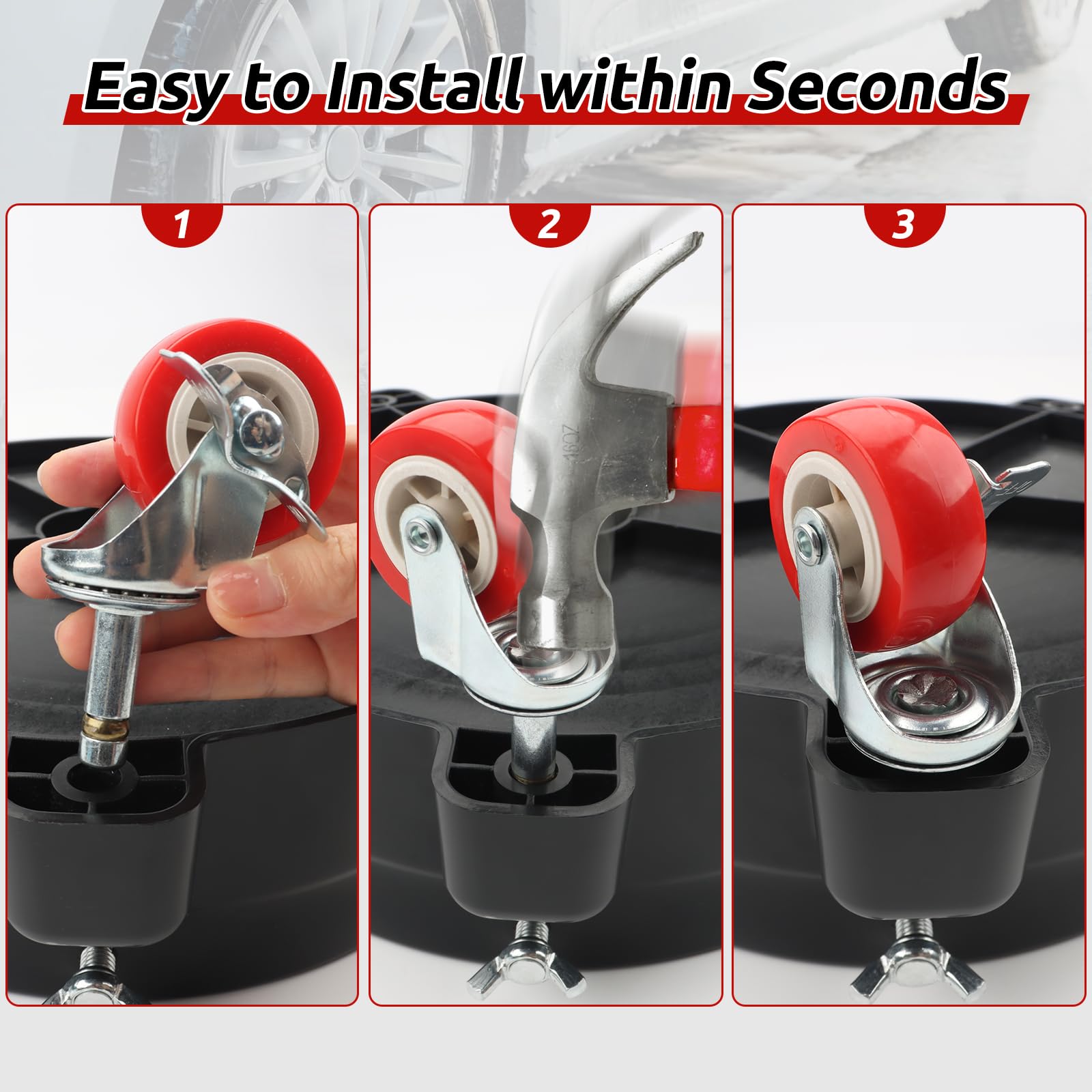 Linforking bucket dolly heavy-duty PP body resists impact and chemicals.