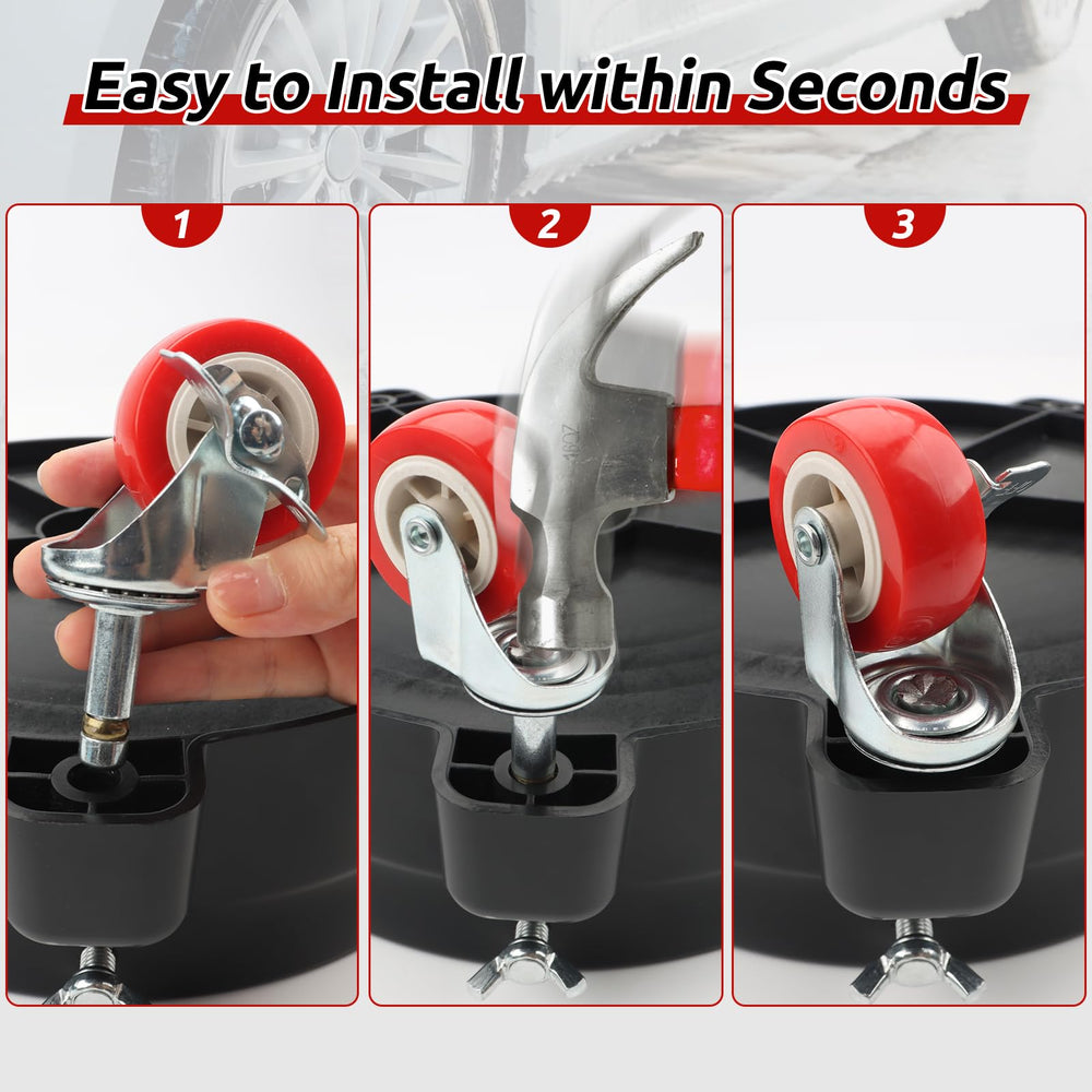 Linforking bucket dolly heavy-duty PP body resists impact and chemicals.