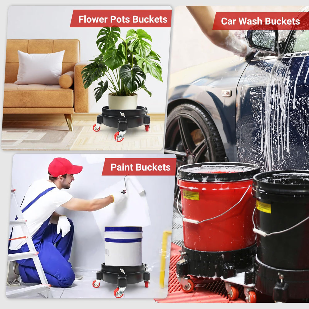 Linforking bucket dolly supports up to 300 lbs for heavy loads.