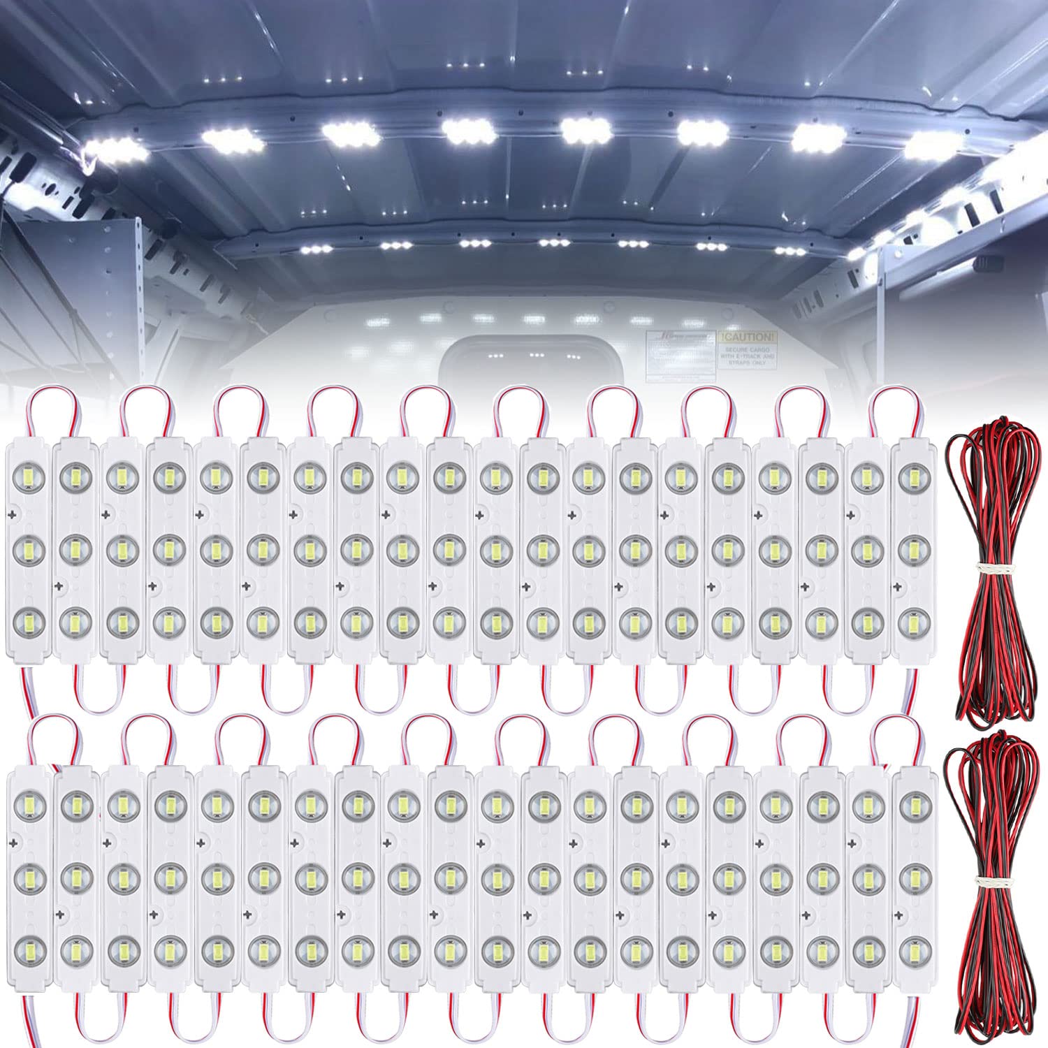 Linkhood 120 LED van interior light panel provides uniform cabin illumination.