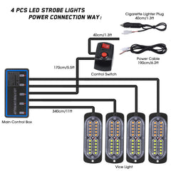 LINKITOM 24-LED amber and white signals illuminate surroundings clearly