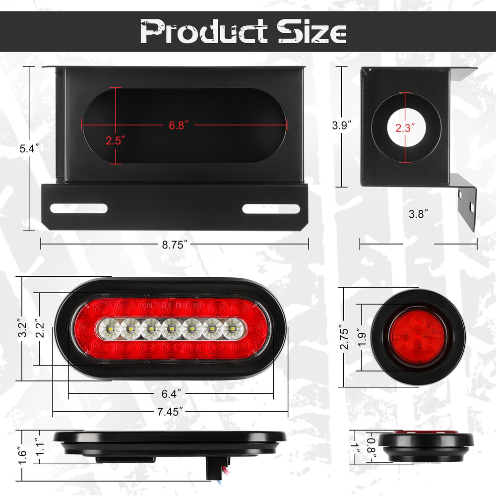 Linkitom 2in round red LED with grommet for backup illumination