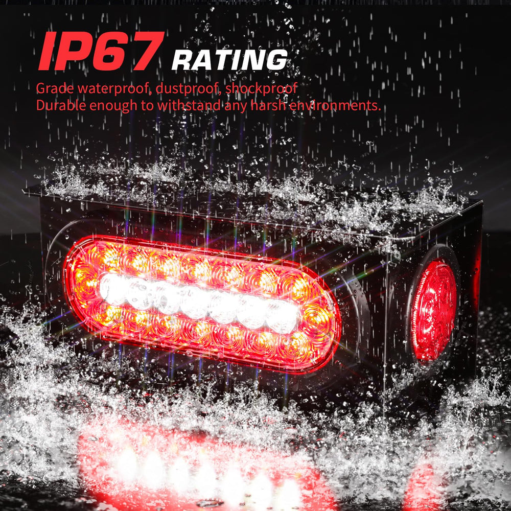 Linkitom 6in oval LED tail light close-up showing bright daytime readability