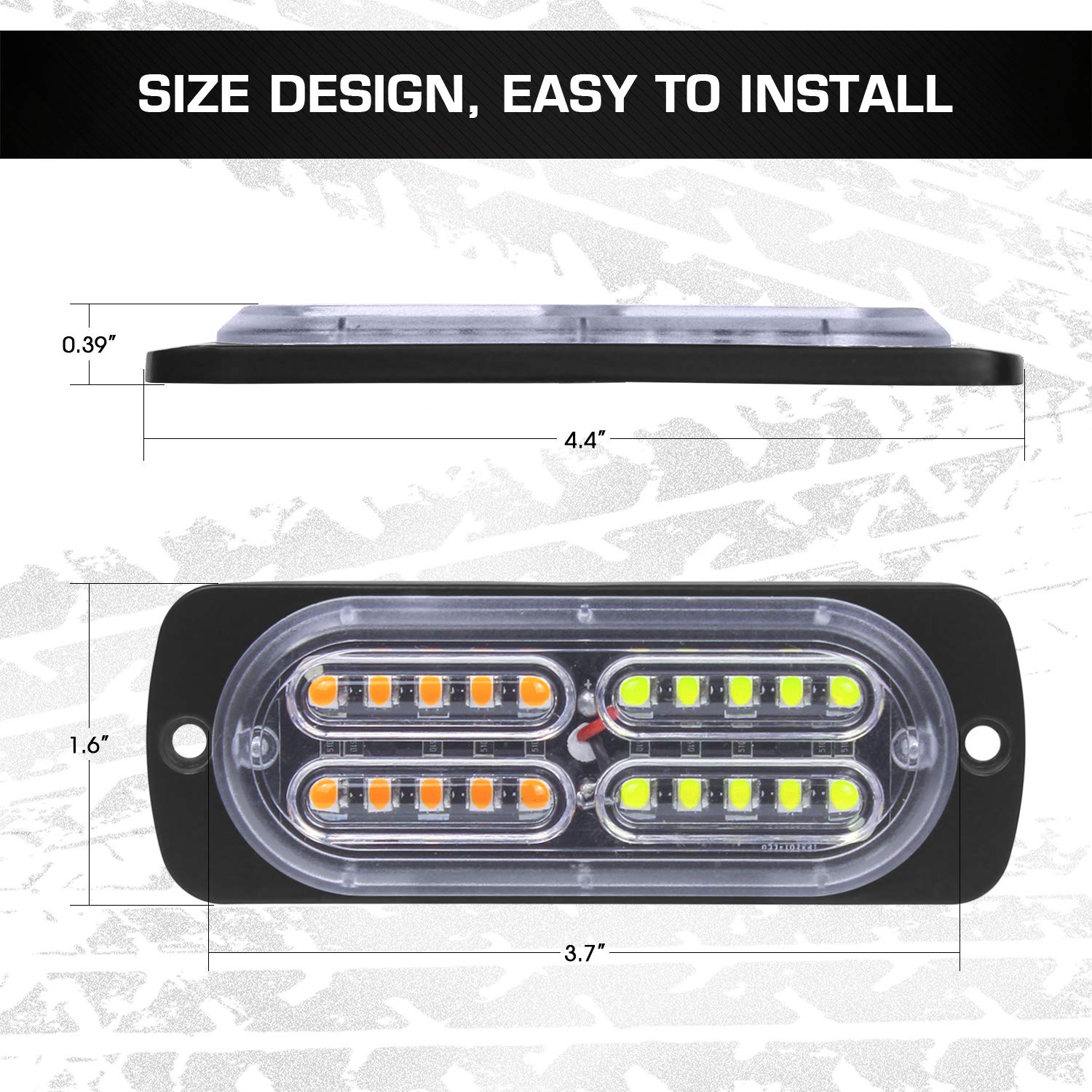 LINKITOM compact light measures 4.41 by 1.65 by 0.38 inches for tight mounting