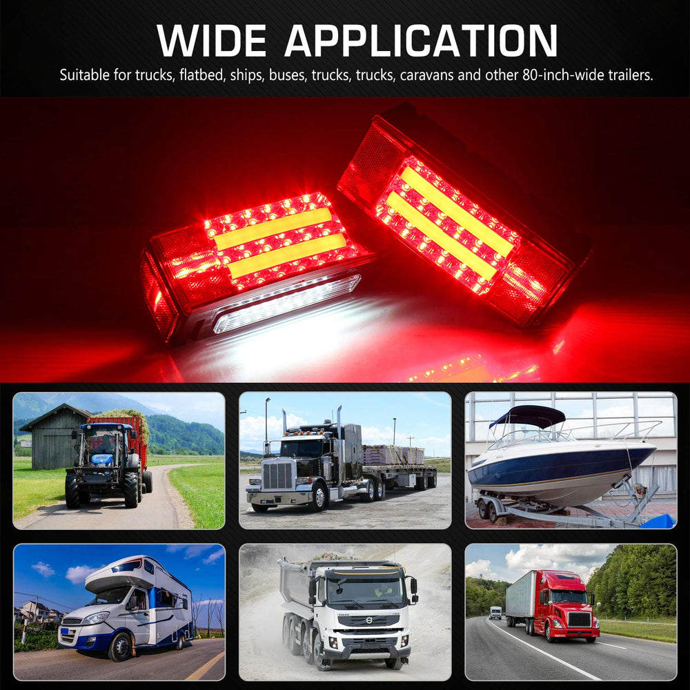 LINKITOM Halo Rectangle Trailer Lights manage water exposure with a drain-hole design.