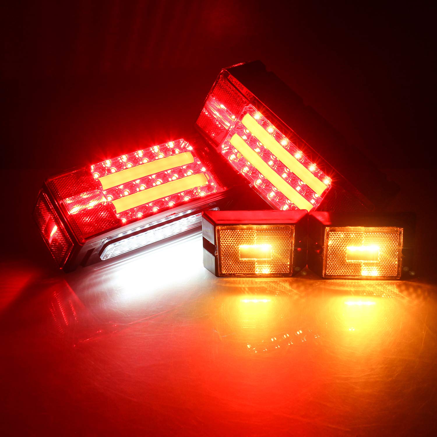 LINKITOM halo lights stop-turn close-up highlights bright, distinct signaling patterns.