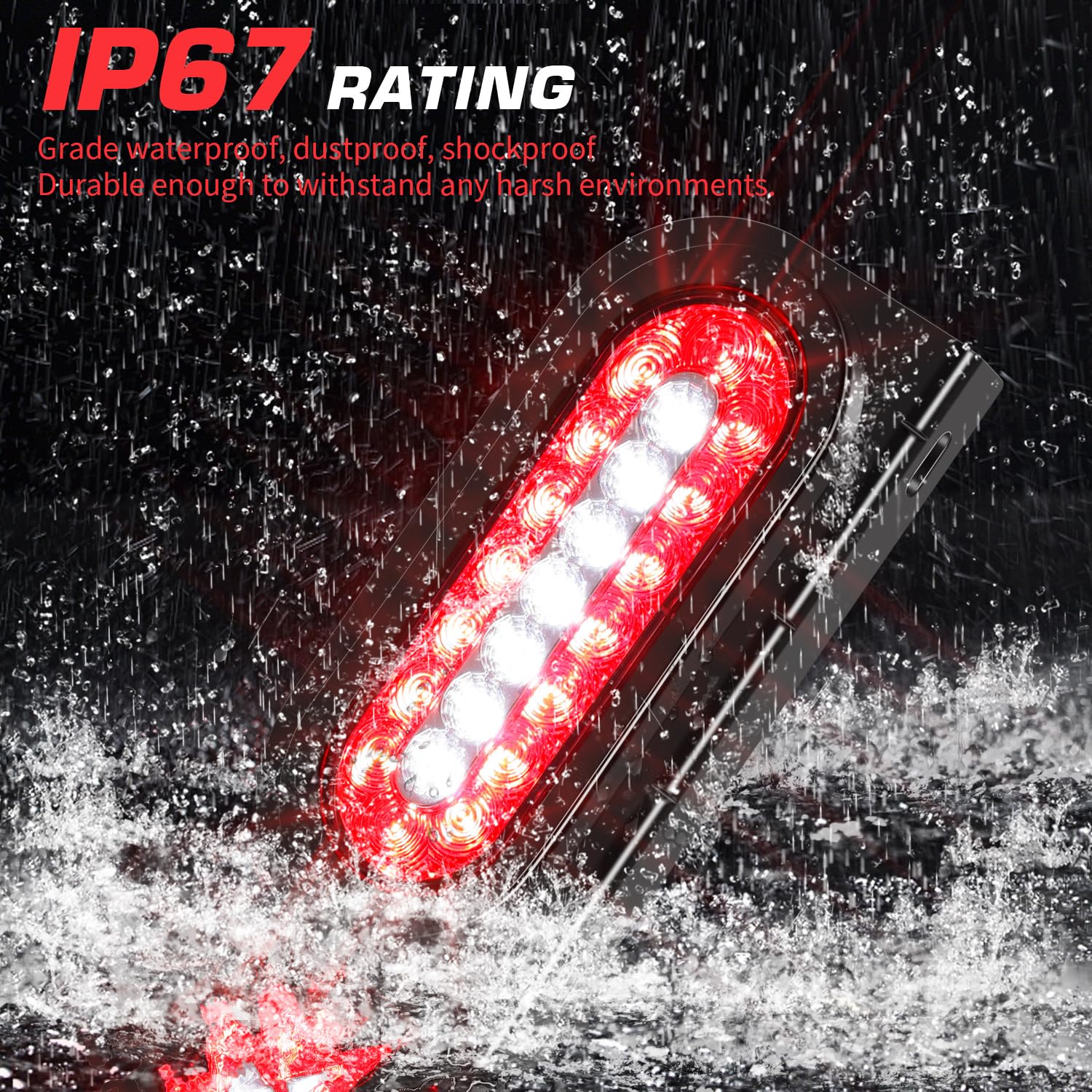 LINKITOM IP67 waterproof construction withstands rain and spray on trailers