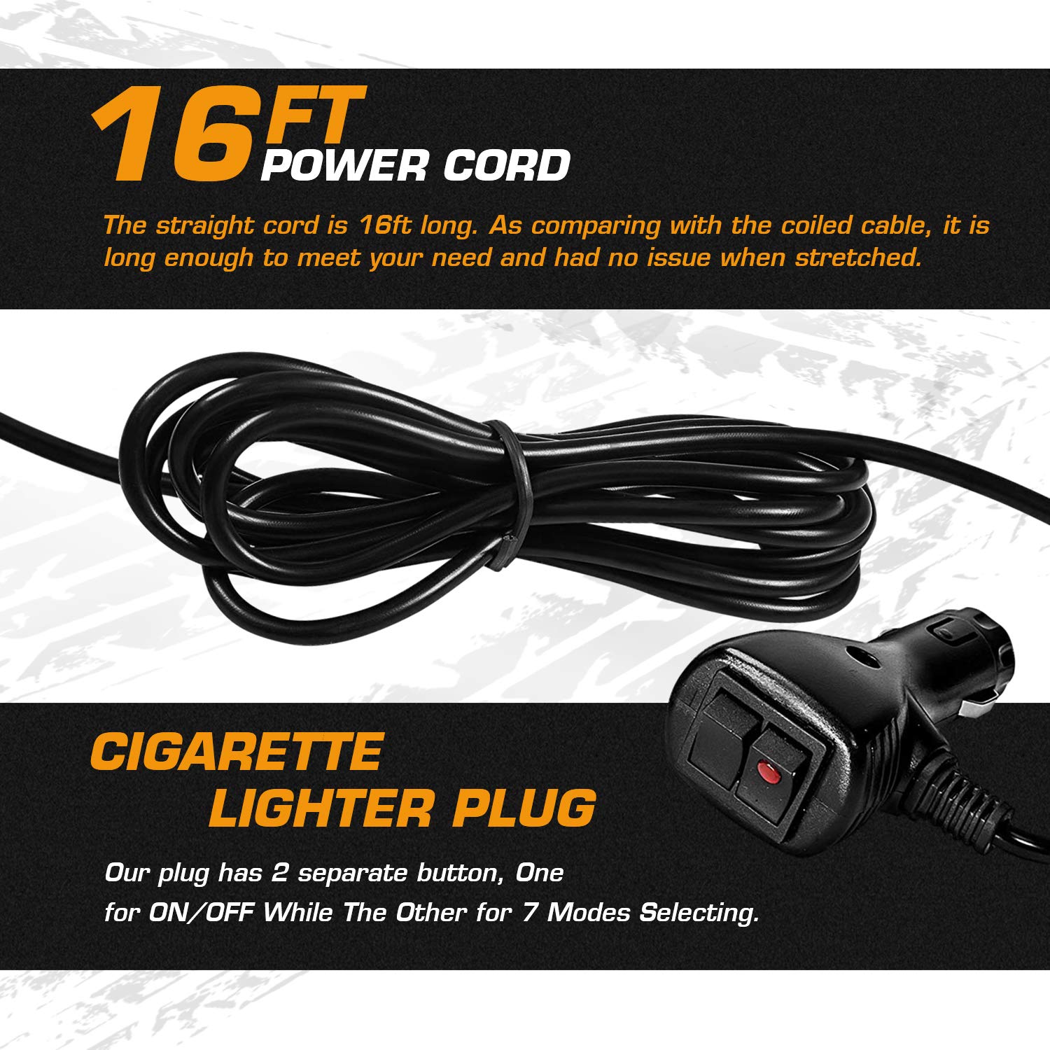 LINKITOM 16-foot straight cord enables flexible installations.