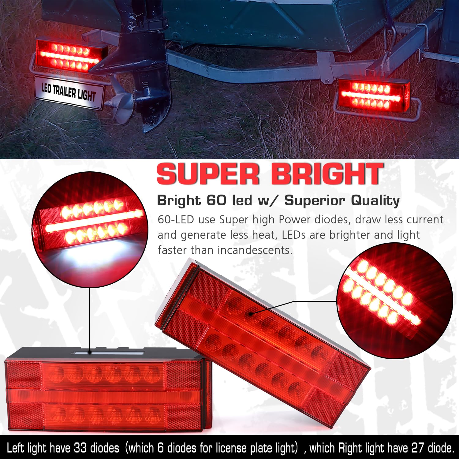 LINKITOM third brake light bar elevated stopping visibility