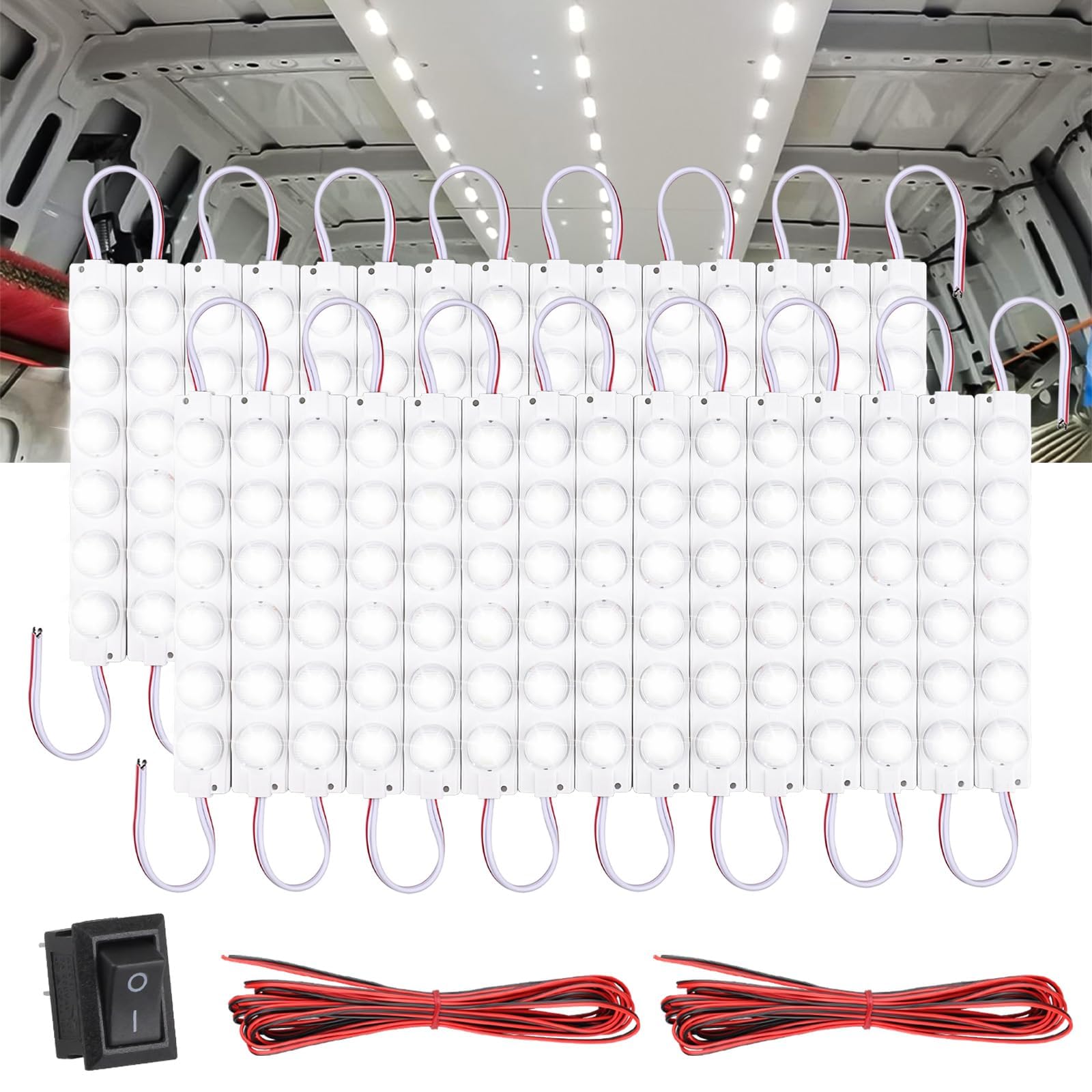 Linkstyle 12V interior light bar glows evenly in car cabin for clear night visibility