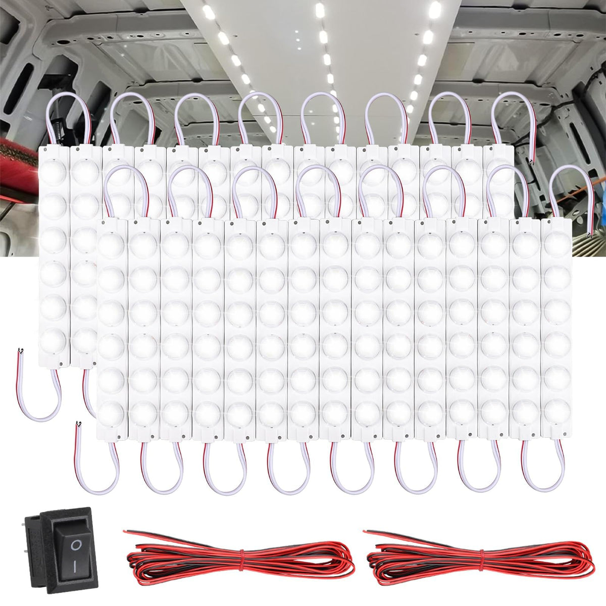 Linkstyle 12V interior light bar glows evenly in car cabin for clear night visibility