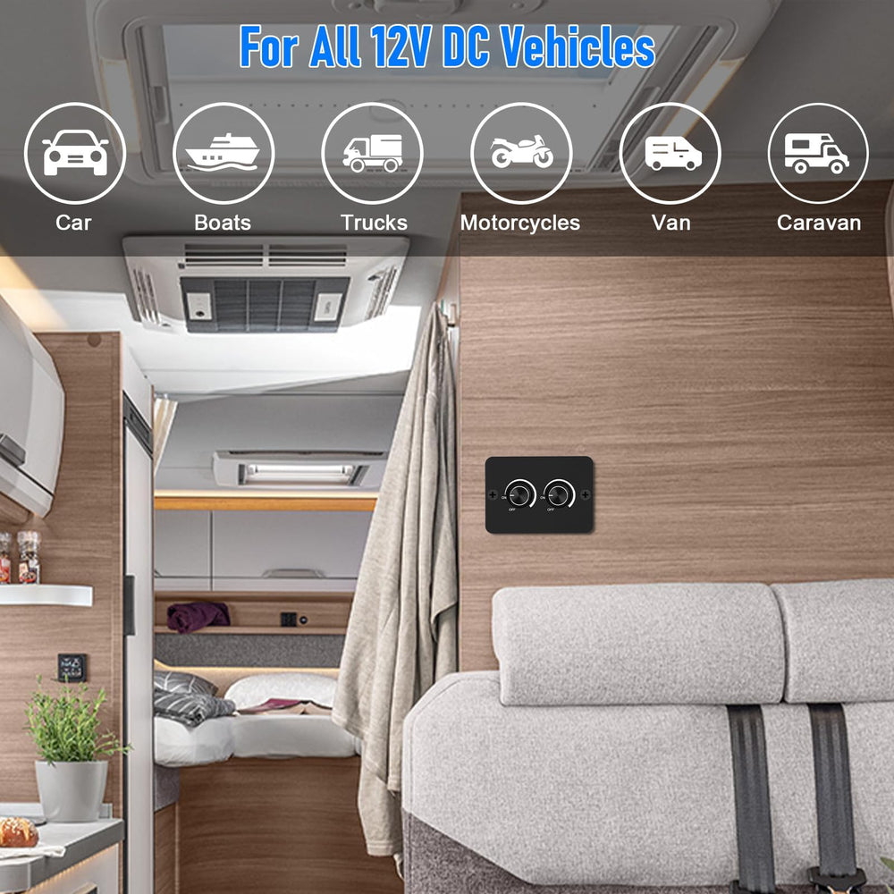 Linkstyle 12V dimmer switch compact design fits under small panels for versatile use.