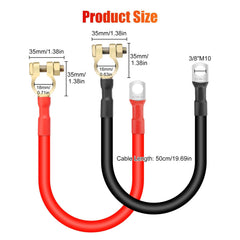 Linkstyle 2AWG black battery cable close-up with clamps for secure connections