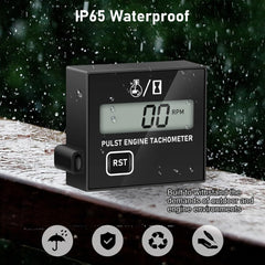 Linkstyle marine engine tachometer provides quick RPM readout at sea.