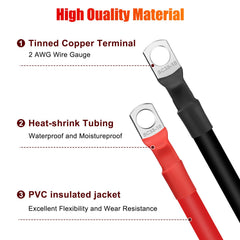 Linkstyle PVC insulated 2 AWG cables stay flexible in harsh conditions