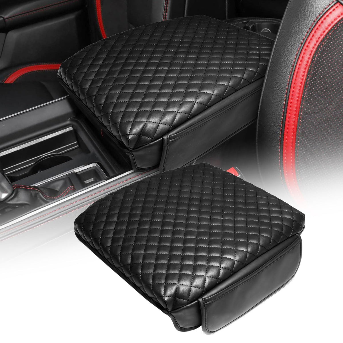 LINOAH center console cover front view showing snug RAM 1500 fit and protection.