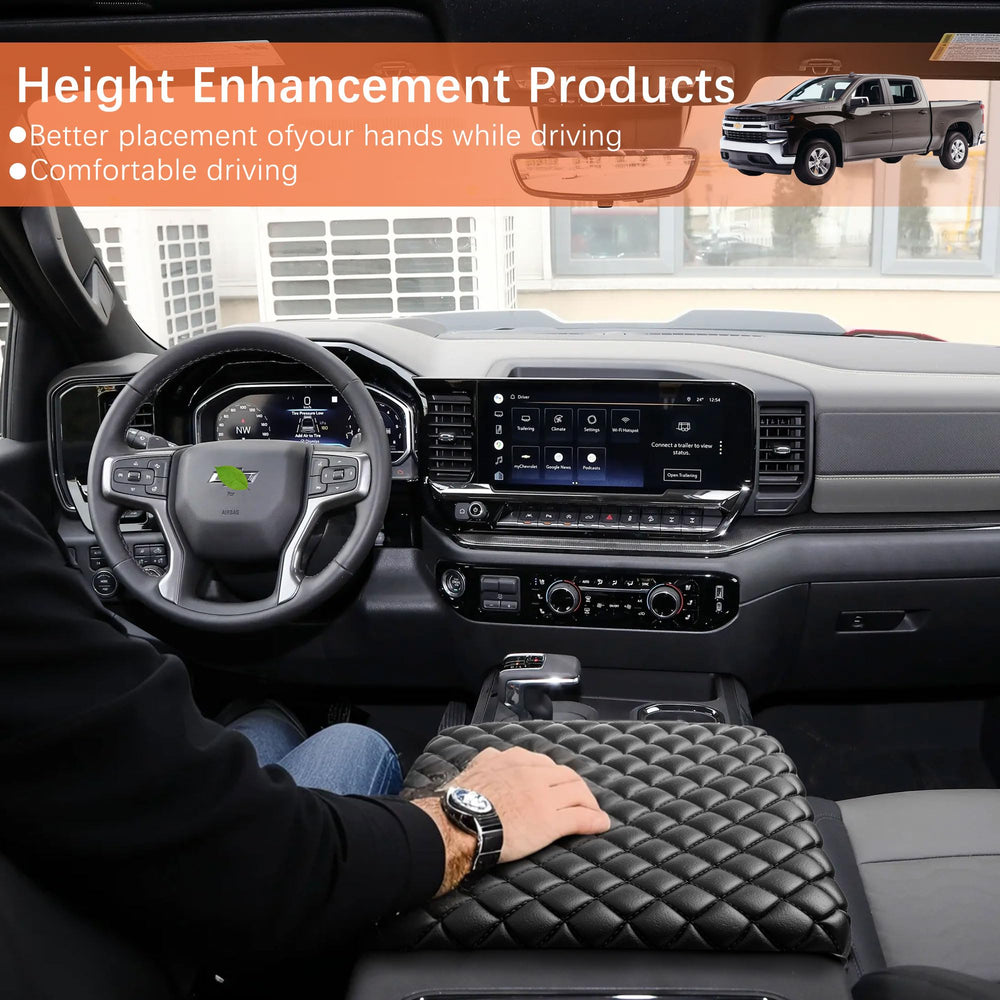 LINOAH Yukon center console cover offers durable PU leather feel.
