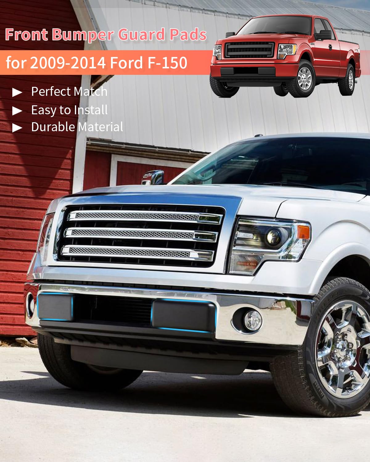 LINOAH bumper pad cover set for Ford F-150 offers OEM-style fit and a clean front look.
