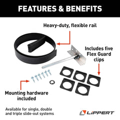 Lippert 1346271 Flex Guard extension position shows straight alignment during extension.