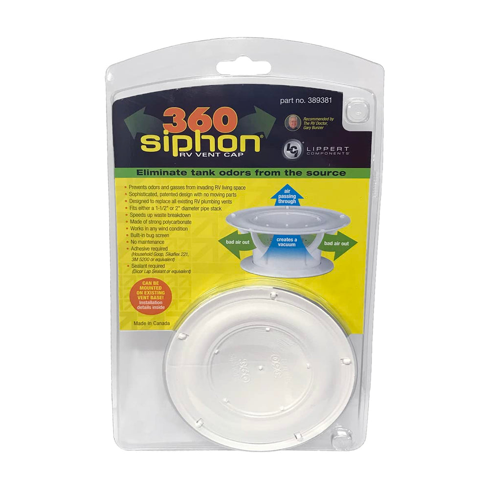 Lippert Components 360 Siphon vent cap universal fit for diverse RVs